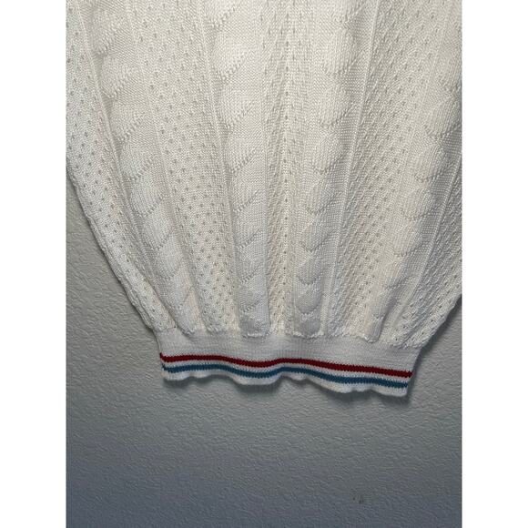 Vintage Picket and Post White Short Sleeve Preppy Sweater size Medium - Picture 2 of 5